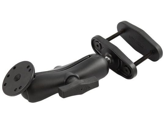 RAM 2.5" Max Width Clamp Mount with C Size 1.5" Ball Double Socket Arm & 2.5" Round Plate AMPs Hole Pattern - RAM-101U-247-25