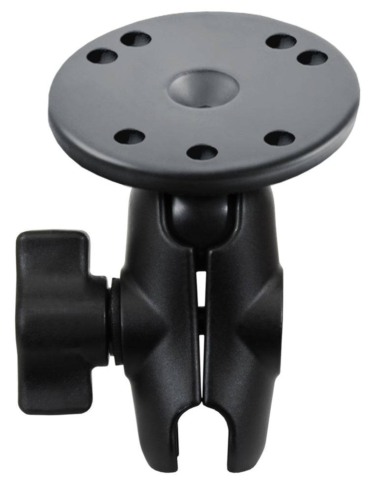 RAM 1" Ball Short Length Double Socket Arm with 2.5" Round Base that contains the AMPs Hole Pattern - RAM-B-103U-A - OC Mounts