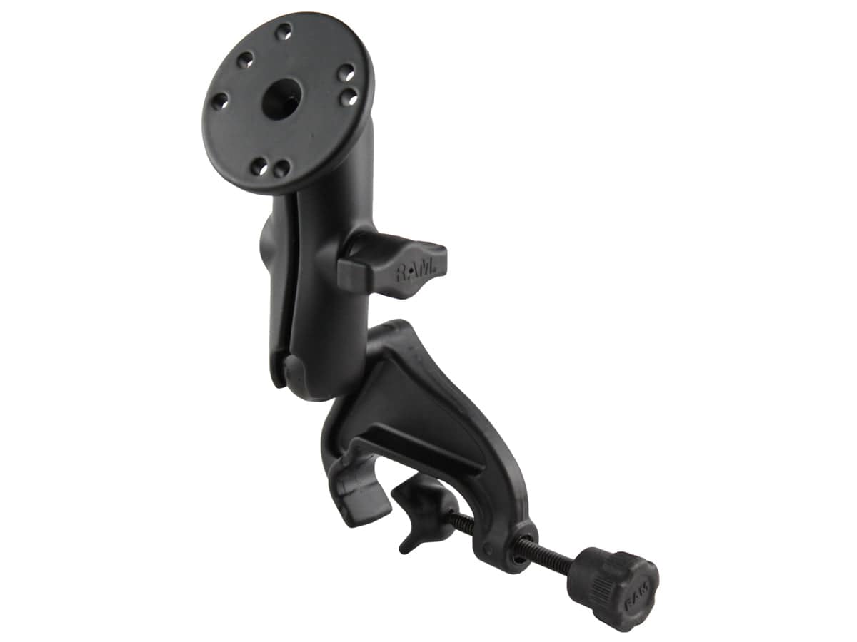 RAM Yoke Clamp Mount with Double Socket Arm and Round Base Adapter - RAM-B-121-202U - OC Mounts