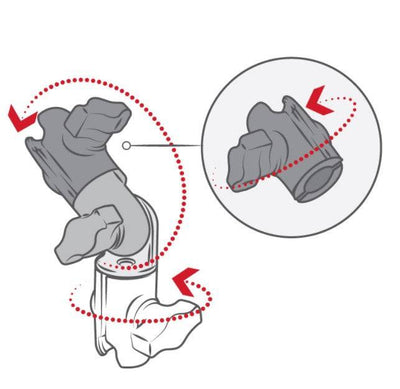 RAM Double Socket Swivel Arm for 1" Balls (Overall Length: 6.25") - RAP-B-200-2U - OC Mounts