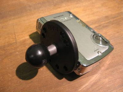 RAM 2.5" Round Base with 1" Ball & 1/4-20 Threaded Male Post for Cameras - RAM-B-202AU - OC Mounts