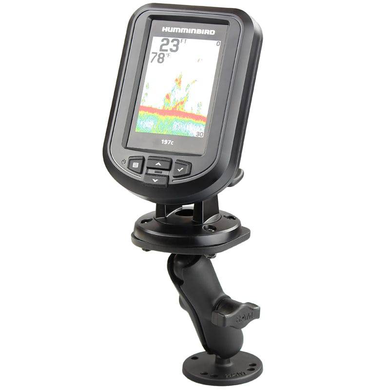 RAM Flat Surface Marine Electronic Mount for the Eagle Cuda, FishEasy, Humminbird Piranha & Lowrance X-4 - RAM-B-107-1U - OC Mounts