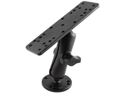 RAM 1" Ball Mount with 6.25" X 2" Rectangle Base & 2.5" Round Base AMPs Hole Pattern - RAM-B-111U - OC Mounts