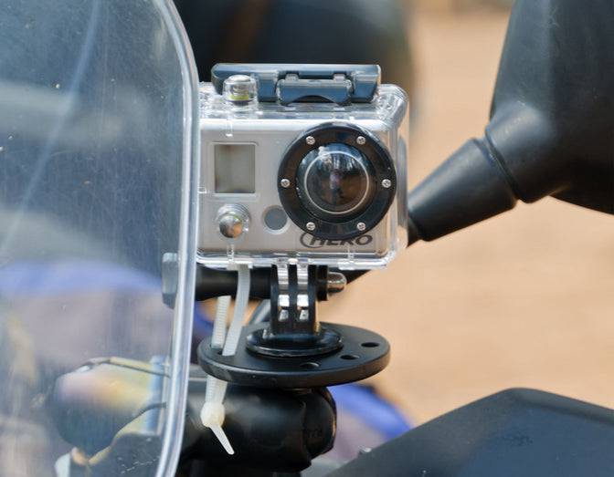 RAM 2.5" Round Base with 1" Ball & 1/4-20 Threaded Male Post for Cameras - RAM-B-202AU - OC Mounts