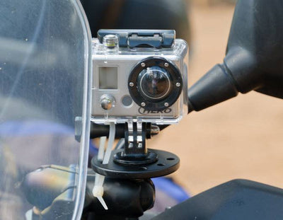 RAM 2.5" Round Base with 1" Ball & 1/4-20 Threaded Male Post for Cameras - RAM-B-202AU - OC Mounts