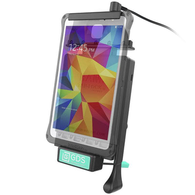 GDS® Locking Vehicle Dock with Audio Jumper Cable for the Samsung Galaxy Tab 4 8.0 - RAM-GDS-DOCKL-V2-SAM12-AUD1U - OC Mounts