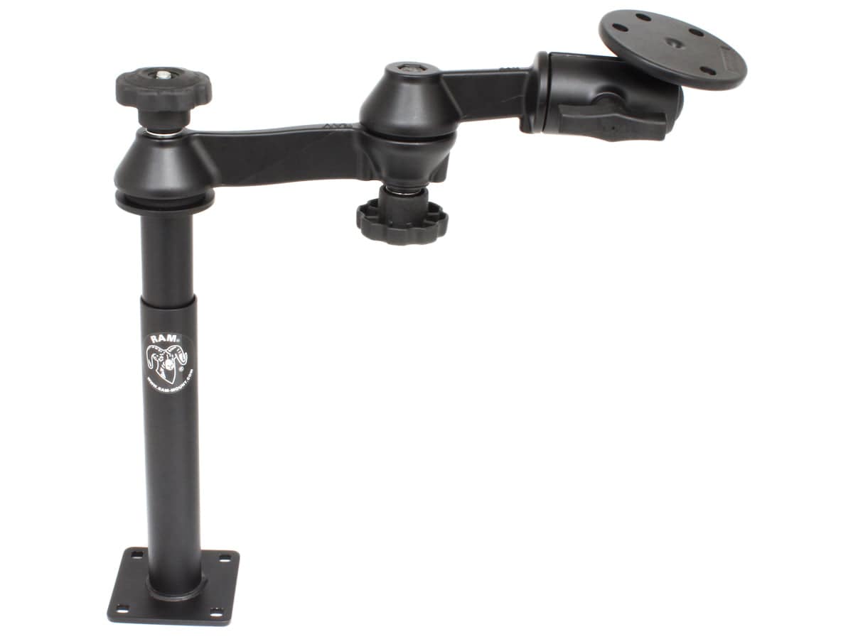 RAM Double Swing Arm with 8" Male Tele-Pole™, 9" Female Tele-Pole™ & 3.68" Round Base - RAM-VP-SW1-89-240 - OC Mounts