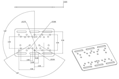 RAM Forklift Overhead Guard Plate with D Size 2.25" Ball - RAM-335-D-246 - OC Mounts