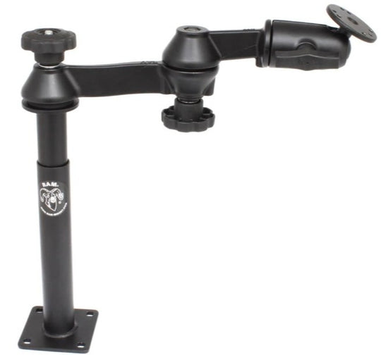 RAM Double Swing Arm with 8" Male Tele-Pole™, 9" Female Tele-Pole™ & 2.5" Round Base AMPs Hole Pattern - RAM-VP-SW1-89