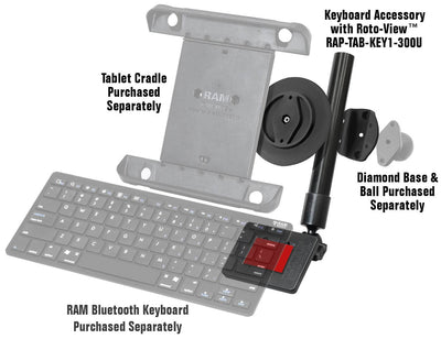 RAM Keyboard Accessory for Tablets with Roto-View™ - RAP-TAB-KEY1-300U - OC Mounts