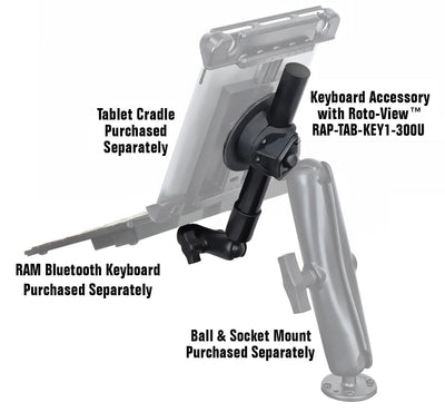 RAM Keyboard Accessory for Tablets with Roto-View™ - RAP-TAB-KEY1-300U - OC Mounts