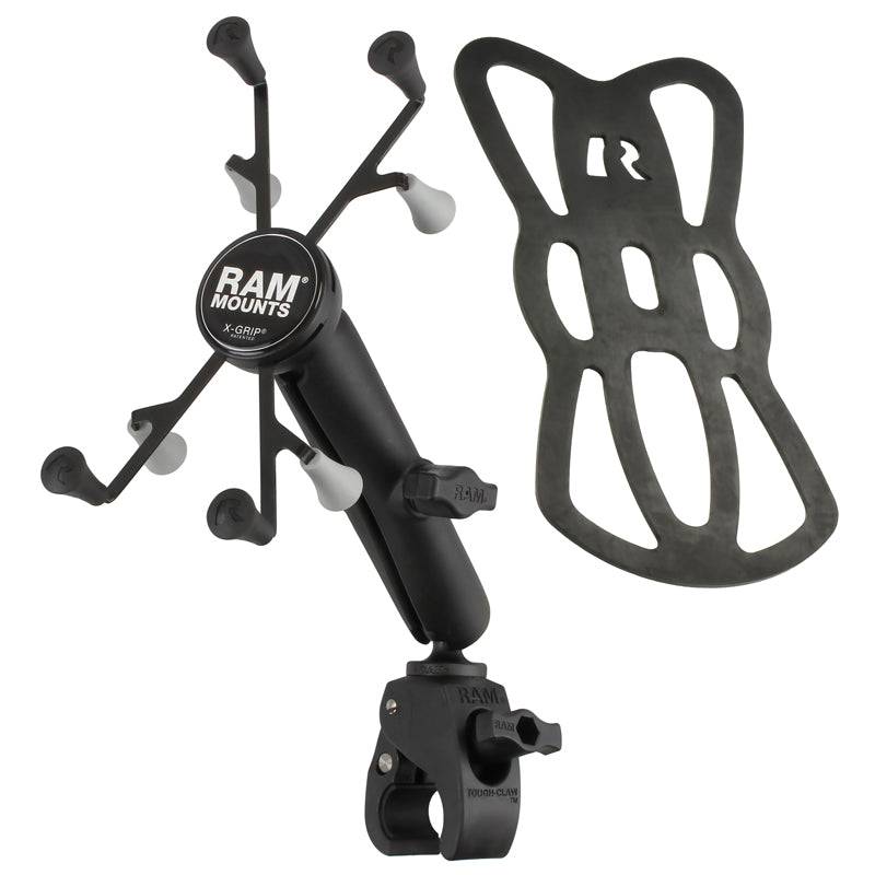 RAM Small Tough-Claw™ Base with Long Double Socket Arm and Universal RAM® X-Grip® Cradle for 7"-8" Tablets - RAM-B-400-C-UN8U - OC Mounts