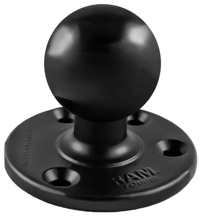 RAM 3.68" Diameter Round Plate with D Size 2.25" Ball & Steel Reinforcement - RAM-D-202U-IN1 - OC Mounts