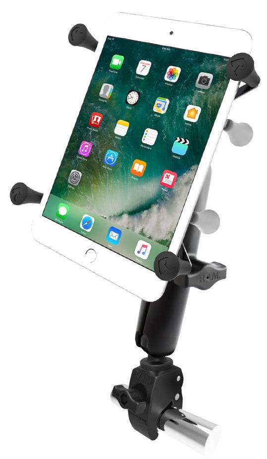 RAM Small Tough-Claw™ Base with Long Double Socket Arm and Universal RAM® X-Grip® Cradle for 7"-8" Tablets - RAM-B-400-C-UN8U - OC Mounts
