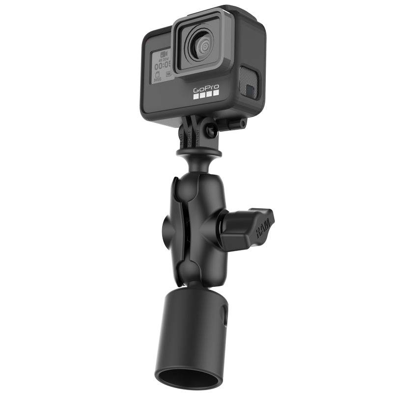 Action Camera Double Ball Mount with PVC Pipe Base Adapter - RAP-B-202-GOP1-A-294U - OC Mounts