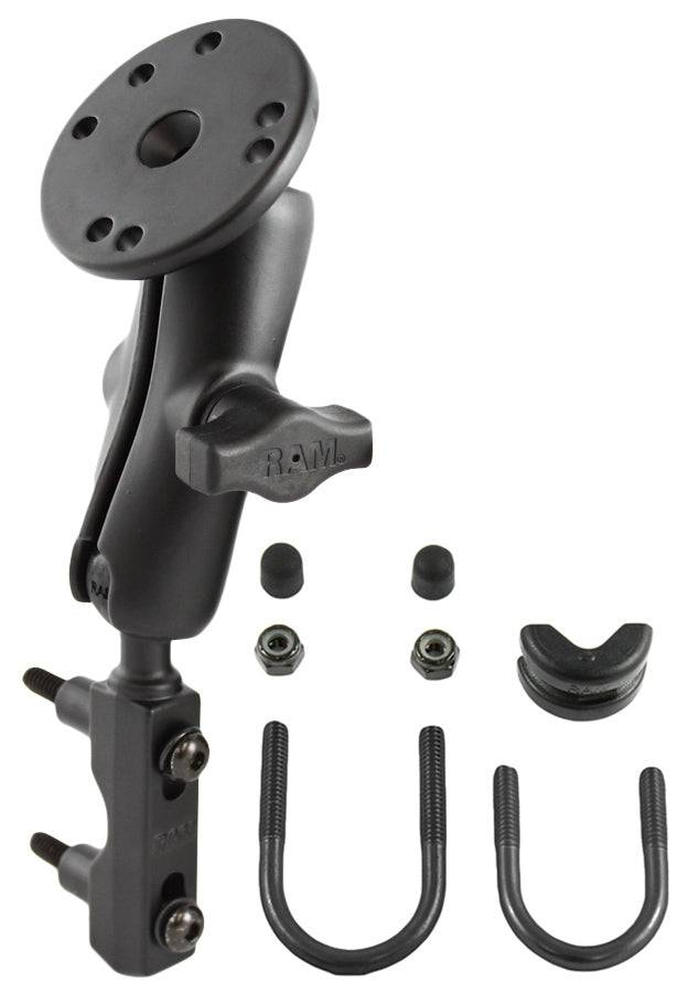 RAM Brake/Clutch Reservoir Mount with Round Base Adapter that contains the AMPs Hole Pattern - RAM-B-174-202U - OC Mounts