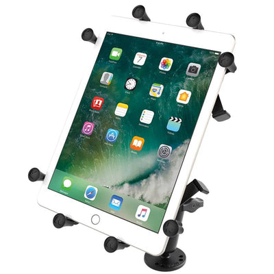 RAM Flat Surface Mount with LONG Double Socket Arm & Universal RAM® X-Grip® Cradle for 10" Large Tablets - RAM-B-101-C-UN9 - OC Mounts
