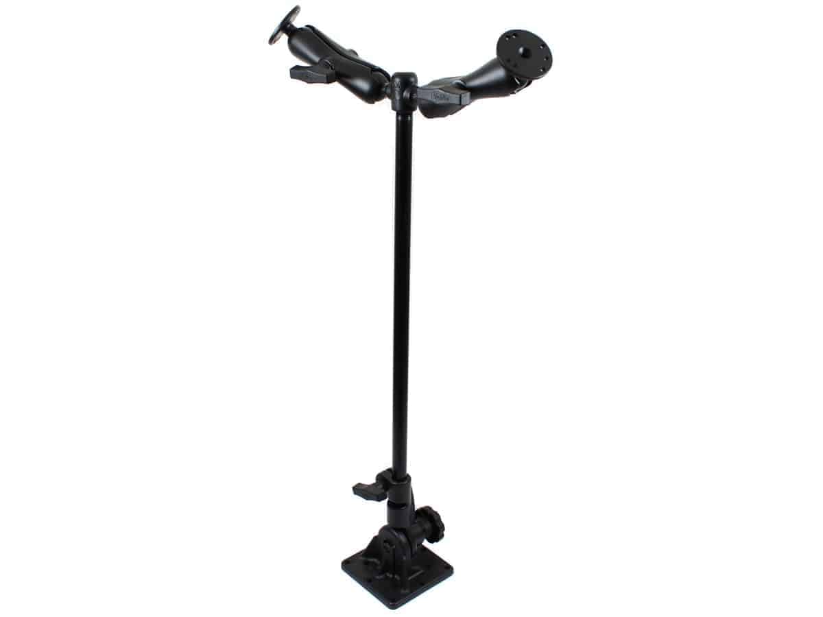 RAM Dual Pedestal Mount with 18" Pipe and Two 2.5" Round Plate Adapters - RAM-101U-VE10 - OC Mounts