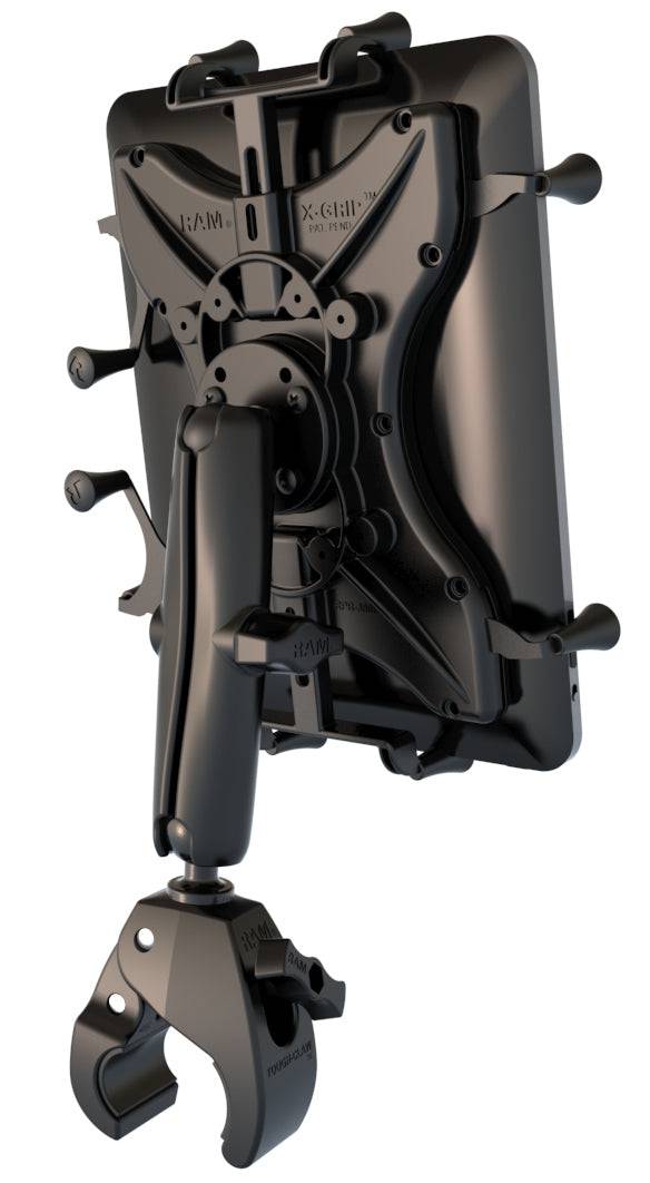 RAM Small Tough-Claw™ Base with Long Socket Arm, RAM® X-Grip® Cradle for 10" Tablets with Roto-View™ - RAM-B-400-C-UN9-ROTO1U - OC Mounts