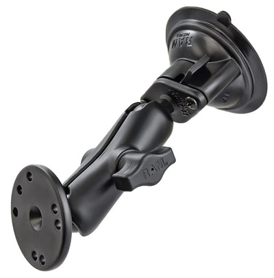 RAM Twist-Lock™ Suction Cup with Double Socket Arm and Round Base Adapter - RAM-B-166-202U - OC Mounts