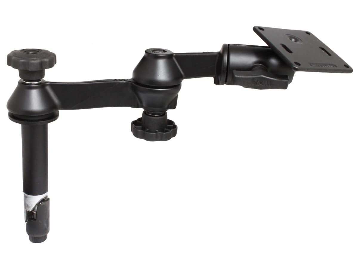 RAM Double Swing Arm with 4" Male Tele-Pole™ & 3.625" Square Base (75mm x 75mm VESA) - RAM-VP-SW1-4-2461 - OC Mounts