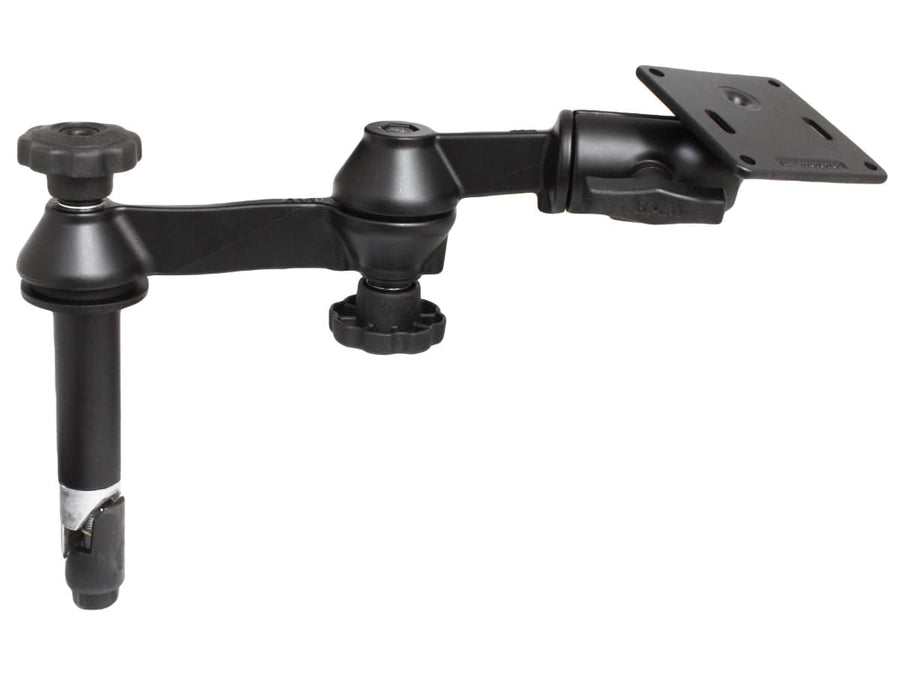 RAM Double Swing Arm with 4" Male Tele-Pole™ & 3.625" Square Base (75mm x 75mm VESA) - RAM-VP-SW1-4-2461 - OC Mounts