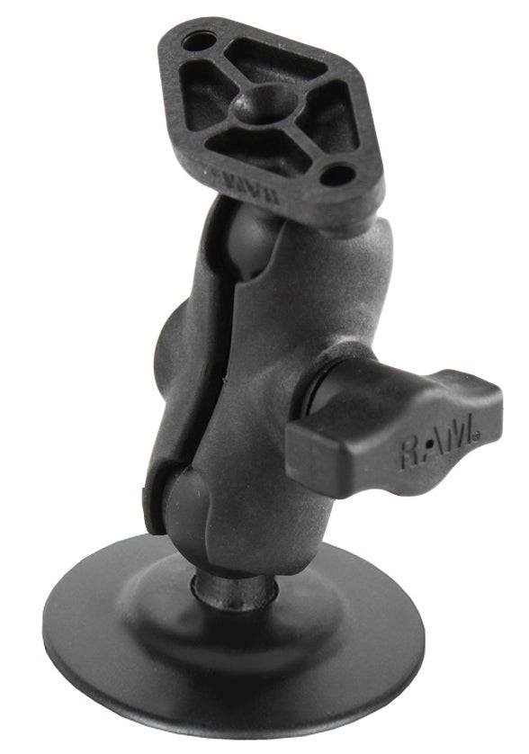 RAM 1" Ball Mount with Short, Double Socket Arm, 2.5" Flex Adhesive Base & Diamond Base Adapter; - RAP-B-378-A-238U - OC Mounts