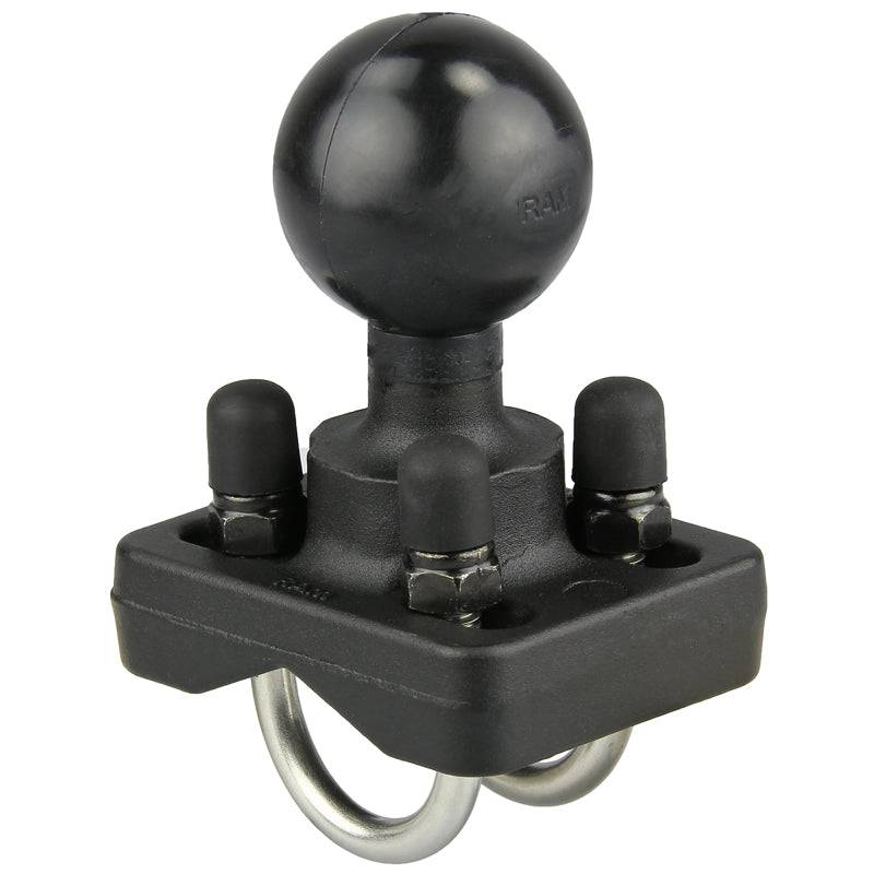 RAM® Double U-Bolt Base with 1.5" Ball for Rails .75" to 1" in Diameter - RAM-235-2U - OC Mounts