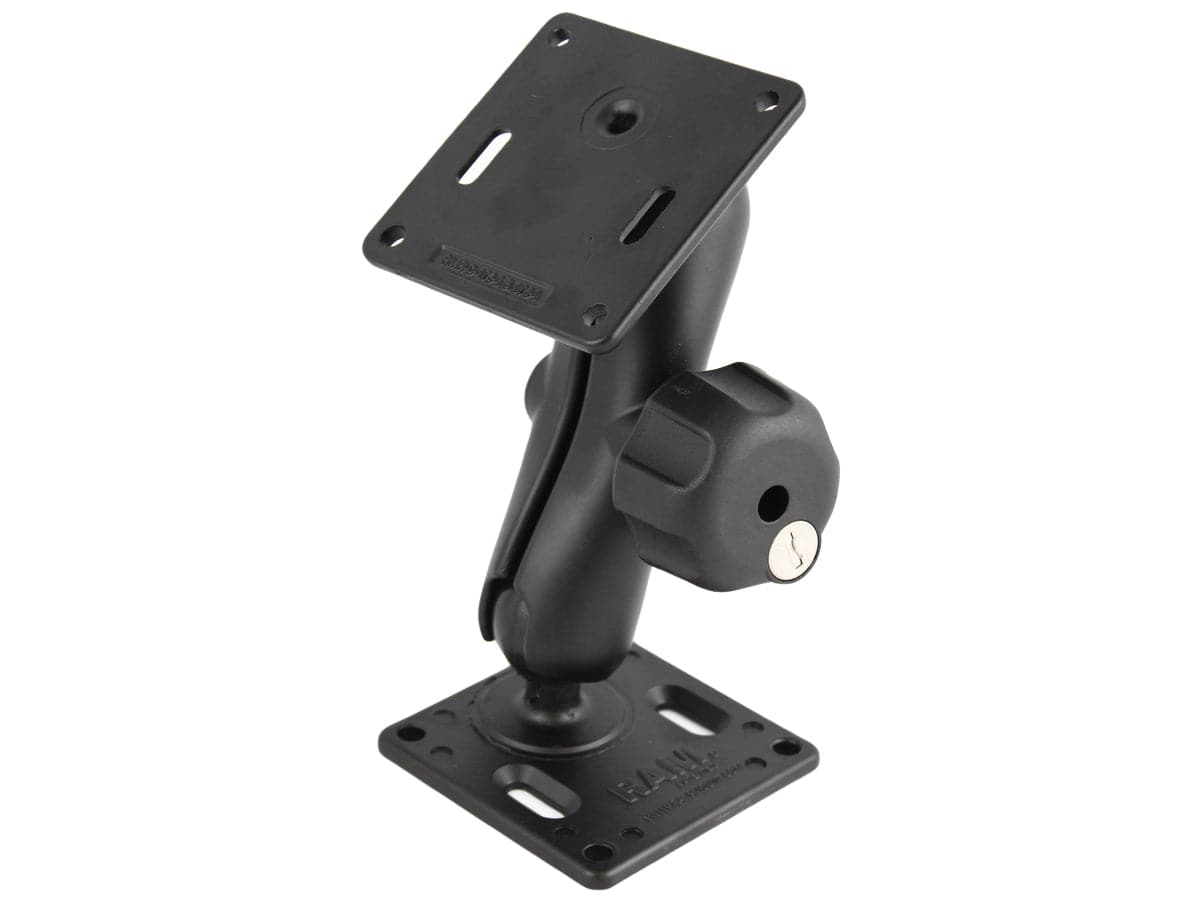 RAM 1.5" Ball Mount with Double Socket Arm, 2/Square Bases (VESA 75mm X 75mm Hole Pattern) and Locking Knob - RAM-102LU-2461 - OC Mounts
