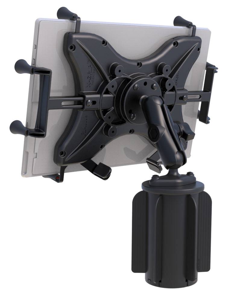 RAM-A-CAN™ II Universal Cup Holder Mount with Universal RAM® X-Grip® Cradle for 12" Tablets - RAP-299-3-UN11U - OC Mounts