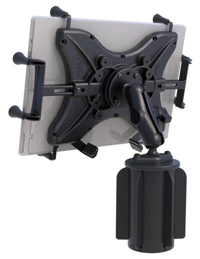 RAM-A-CAN™ II Universal Cup Holder Mount with Universal RAM® X-Grip® Cradle for 12" Tablets - RAP-299-3-UN11U - OC Mounts