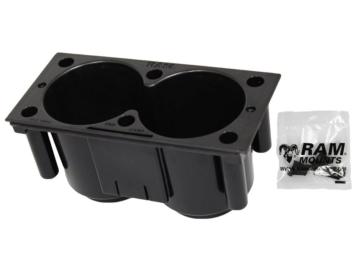 RAM Tough-Box™ Console 4" Dual Drink Cup - RAM-FP-CUP1F - OC Mounts