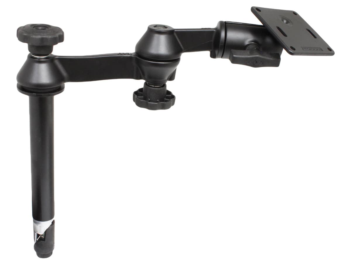 RAM Double Swing Arm with 8" Male Tele-Pole™ & 3.625" Square Base (75mm x 75mm VESA) - RAM-VP-SW1-8-2461 - OC Mounts