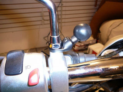 RAM 9mm Angled Base Motorcycle Mount with Short Double Socket Arm & Universal RAM® X-Grip® Cell/iPhone Cradle - RAM-B-272-A-UN7 - OC Mounts