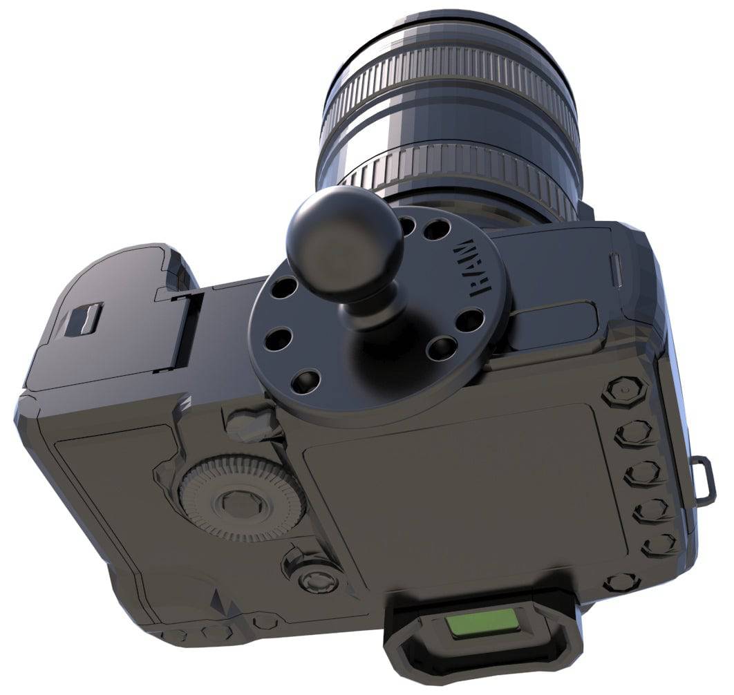 RAM Twist-Lock™ Suction Cup Mount with Round Base Adapter that contains a 1/4-20 Thread for Cameras - RAM-B-166-202AU - OC Mounts