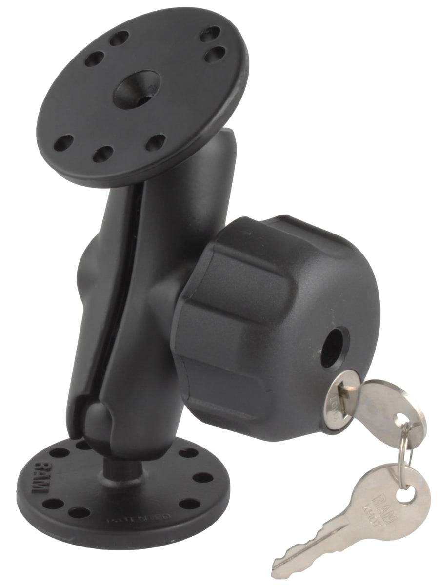 RAM 1" Ball Mount with 2/2.5" Round Bases & Locking Knob - RAM-B-101LU - OC Mounts