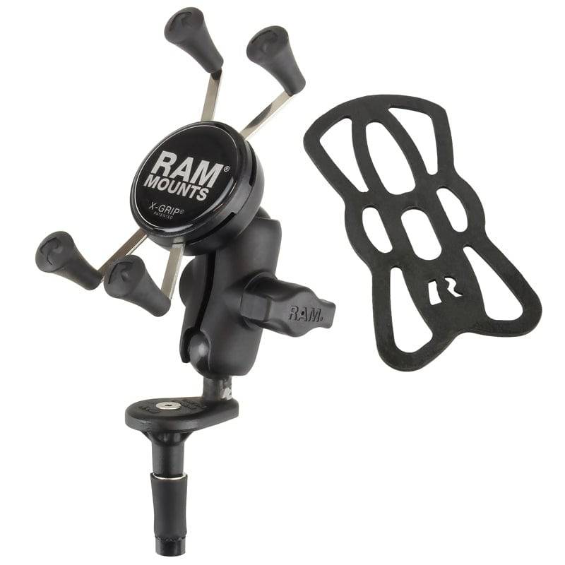 RAM Fork Stem Mount with Short Double Socket Arm & Universal RAM® X-Grip® Cell/iPhone Cradle - RAM-B-176-A-UN7U - OC Mounts