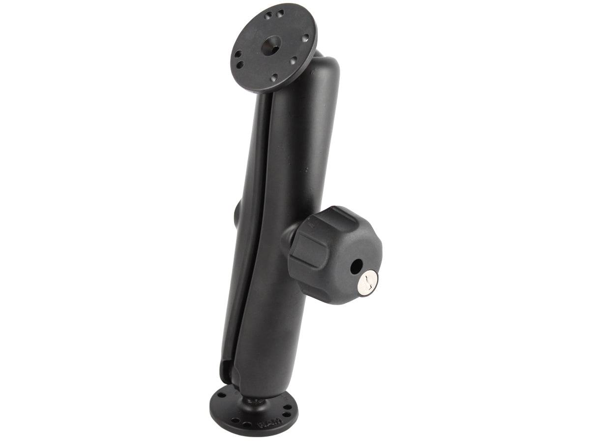 RAM 1.5" Ball Mount with Long Double Socket Arm, 2/2.5" Round Bases AMPs Hole Pattern & Locking Knob - RAM-101U-DL - OC Mounts