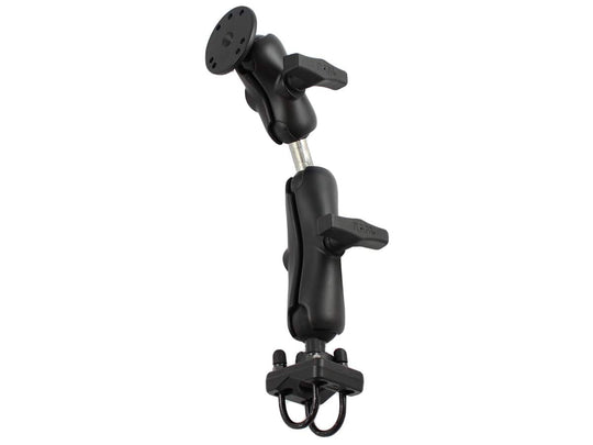 RAM C Size 1.5" U-Bolt Rail Mount with Double Ball Adapter and 3/8"-16 Threaded Stud for Rails from .75" to 1.25" - RAM-101U-UK2