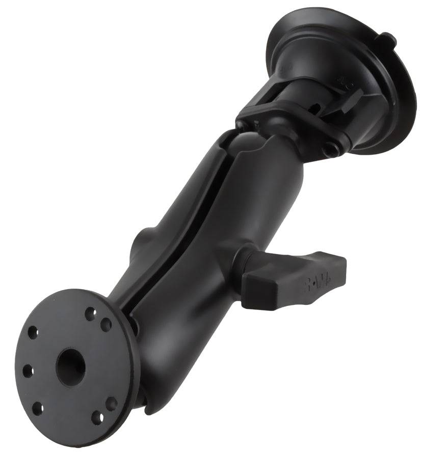 RAM Twist-Lock™ Suction Cup Mount with 1.5" Diameter Socket Arm & Round Base Adapter - RAM-166-202U - OC Mounts