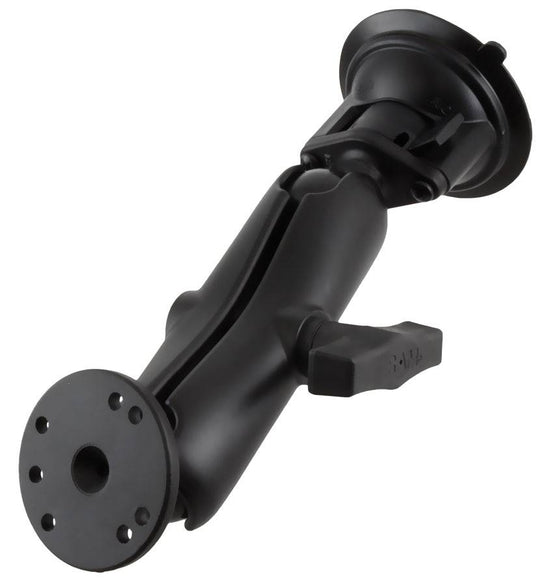 RAM Twist-Lock™ Suction Cup Mount with 1.5" Diameter Socket Arm & Round Base Adapter - RAM-166-202U