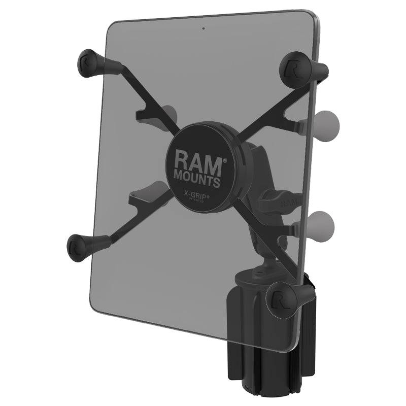 RAM-A-CAN™ II Universal Cup Holder Mount with Universal RAM® X-Grip® Cradle for 7"-8" Tablets - RAP-299-3-UN8U - OC Mounts