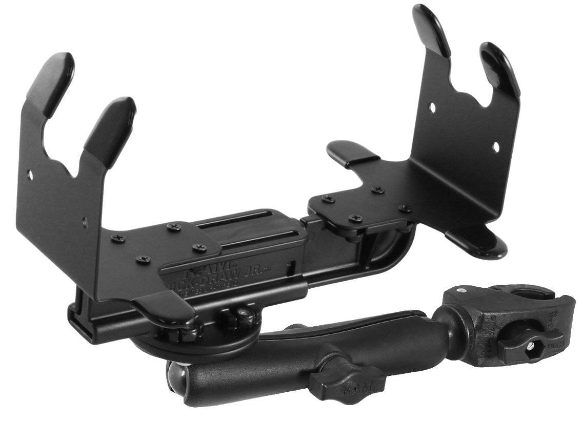 RAM Small Tough-Claw™ Base with Long Double Socket Arm and Universal Medium Portable Printer Cradle - RAM-B-400U-C-VPR-105 - OC Mounts