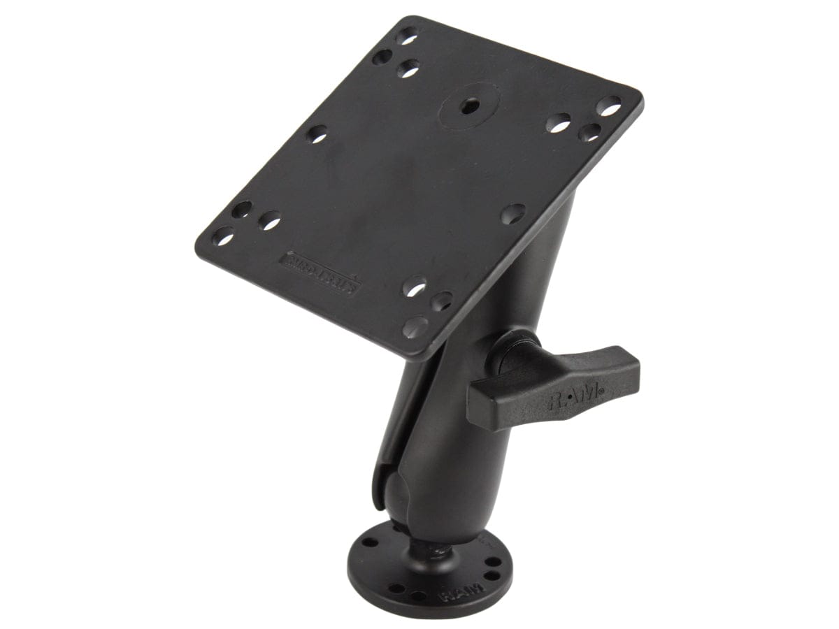 RAM C Size 1.5" Ball Mount with 2.5" Round Plate AMPs Hole Pattern & 4.75" Square Plate VESA 75mm and 100mm Hole Patterns - RAM-101U-246 - OC Mounts