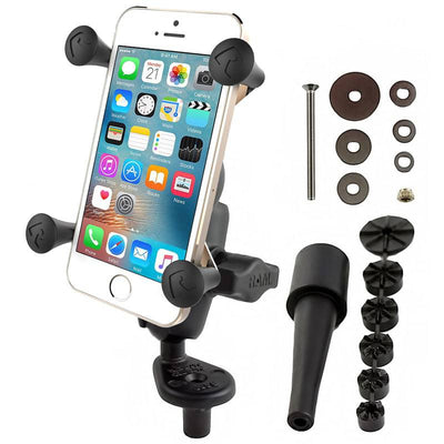 RAM Fork Stem Mount with Short Double Socket Arm & Universal RAM® X-Grip® Cell/iPhone Cradle - RAM-B-176-A-UN7U - OC Mounts
