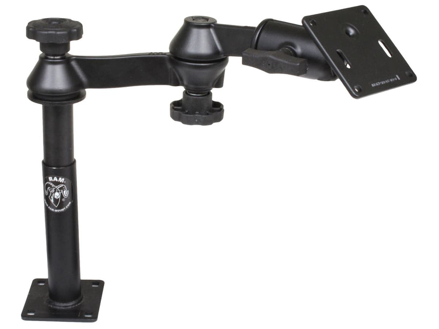 RAM Double Swing Arm with 4" Male Tele-Pole™, 7" Female Tele-Pole™ & 3.625" Square Base (75mm x 75mm VESA) - RAM-VP-SW1-47-2461 - OC Mounts