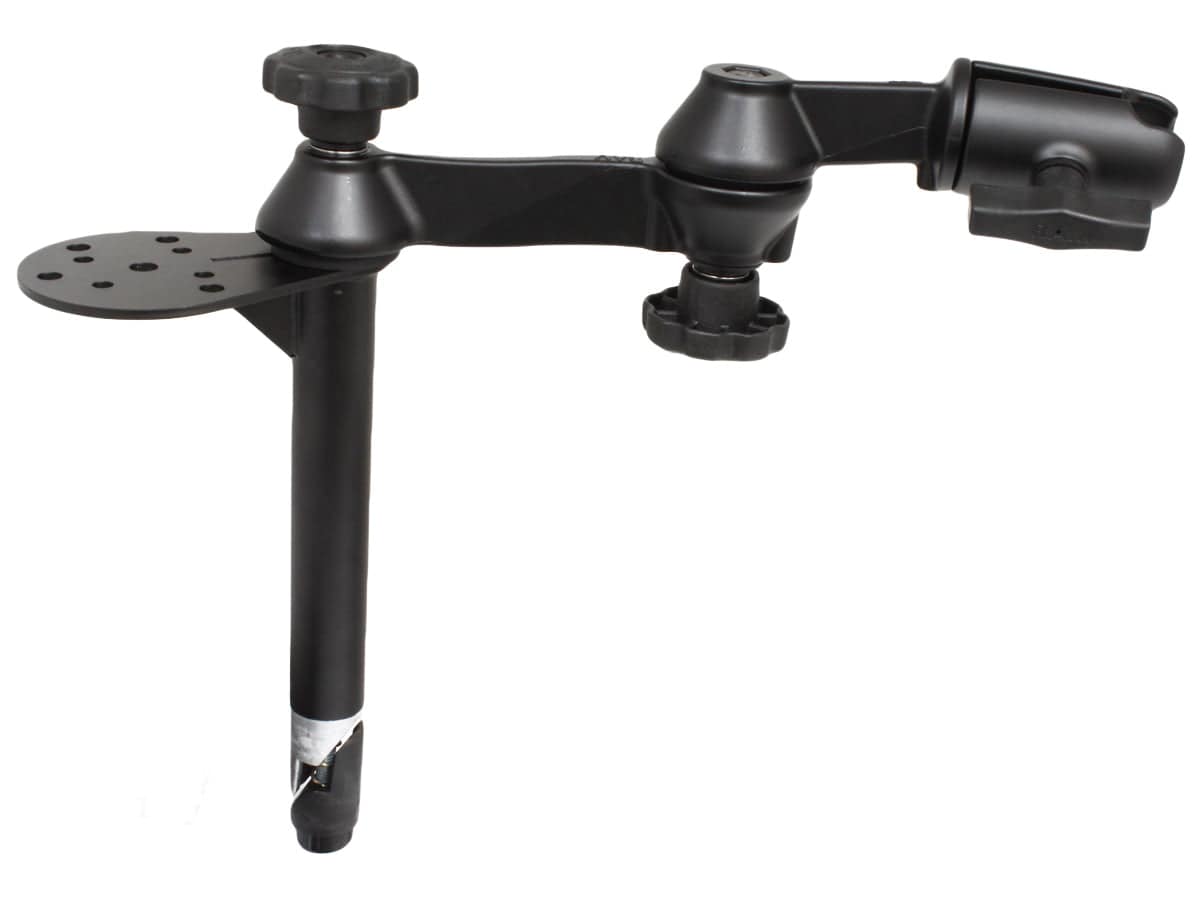 RAM Double Swing Arm with 8" Male with Flange and Single Open Socket for 1.5" Balls - RAM-VP-TTMF8-1U - OC Mounts