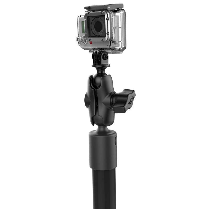 Tough-Pole™ Action Camera System with Single Pipe for Any Post/Spline Base - RAP-B-202-GOP1-A-294-18U - OC Mounts