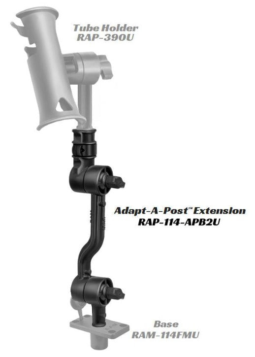 RAM Adjustable Adapt-A-Post™ 13.5" Extension Arm - RAP-114-APB2U - OC Mounts