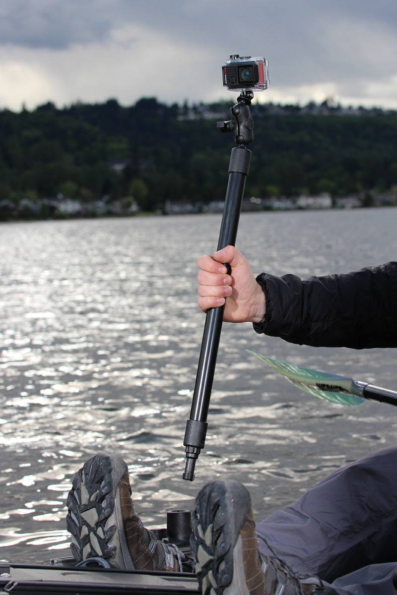 Tough-Pole™ Action Camera System with Single Pipe for Any Post/Spline Base - RAP-B-202-GOP1-A-294-18U - OC Mounts